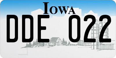 IA license plate DDE022