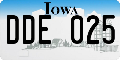 IA license plate DDE025