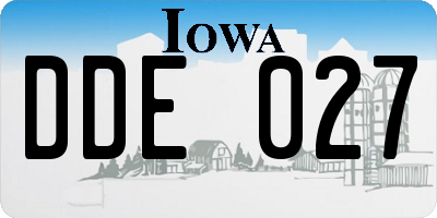 IA license plate DDE027