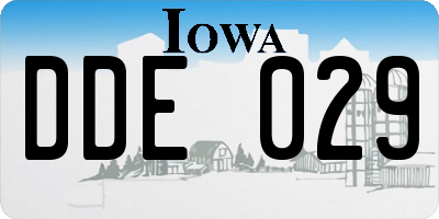 IA license plate DDE029