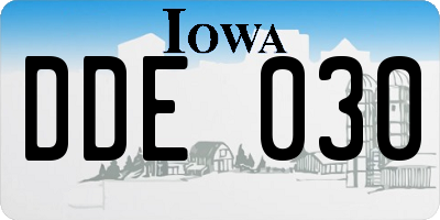IA license plate DDE030