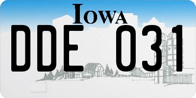 IA license plate DDE031