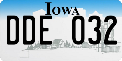 IA license plate DDE032