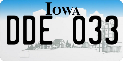 IA license plate DDE033
