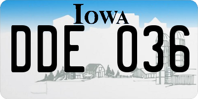 IA license plate DDE036