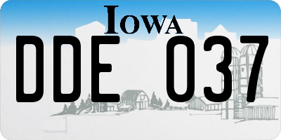 IA license plate DDE037