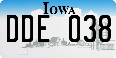 IA license plate DDE038