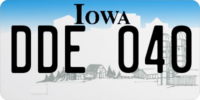 IA license plate DDE040