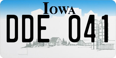 IA license plate DDE041