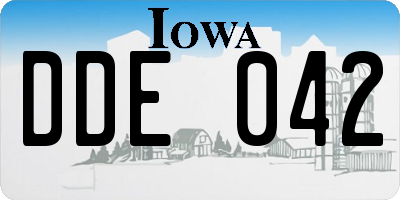 IA license plate DDE042