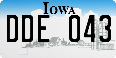 IA license plate DDE043