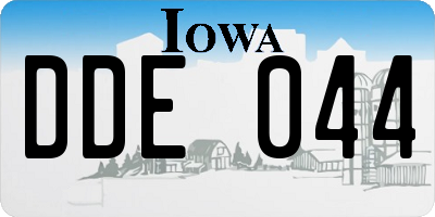 IA license plate DDE044