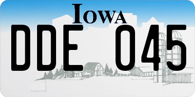 IA license plate DDE045