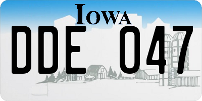 IA license plate DDE047