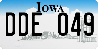 IA license plate DDE049