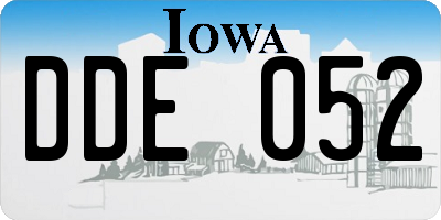 IA license plate DDE052