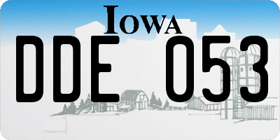 IA license plate DDE053
