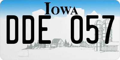 IA license plate DDE057