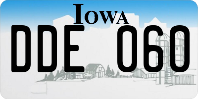 IA license plate DDE060