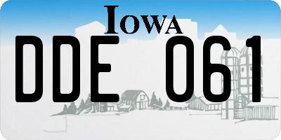 IA license plate DDE061