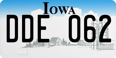 IA license plate DDE062