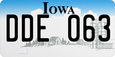IA license plate DDE063