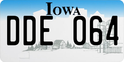 IA license plate DDE064