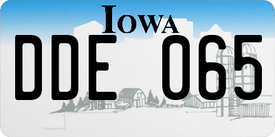 IA license plate DDE065