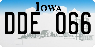 IA license plate DDE066