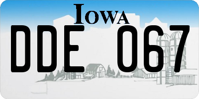 IA license plate DDE067