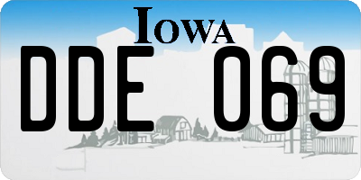 IA license plate DDE069