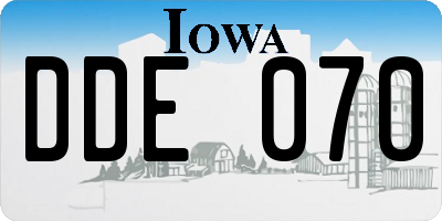IA license plate DDE070