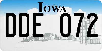 IA license plate DDE072