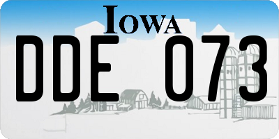 IA license plate DDE073