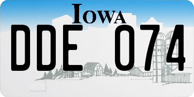 IA license plate DDE074