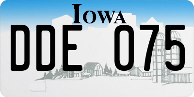 IA license plate DDE075