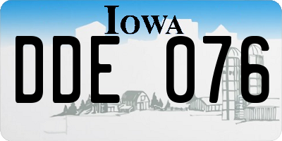 IA license plate DDE076