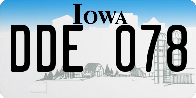 IA license plate DDE078