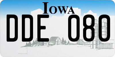 IA license plate DDE080
