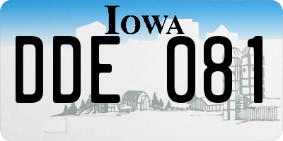IA license plate DDE081