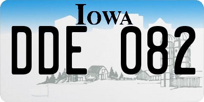 IA license plate DDE082