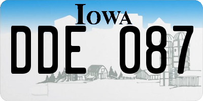 IA license plate DDE087