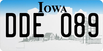IA license plate DDE089