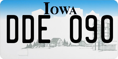 IA license plate DDE090