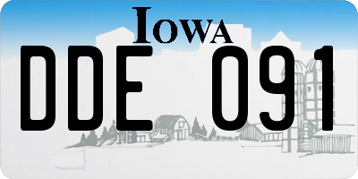 IA license plate DDE091