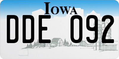 IA license plate DDE092