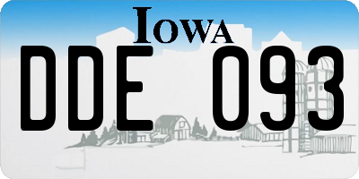 IA license plate DDE093