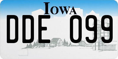 IA license plate DDE099