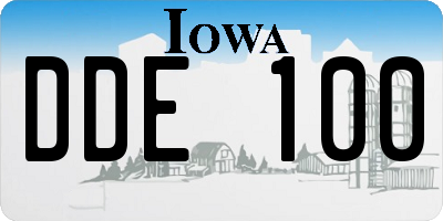 IA license plate DDE100