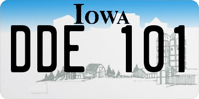 IA license plate DDE101